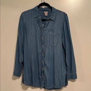 Blue Denim Button-Up Shirt